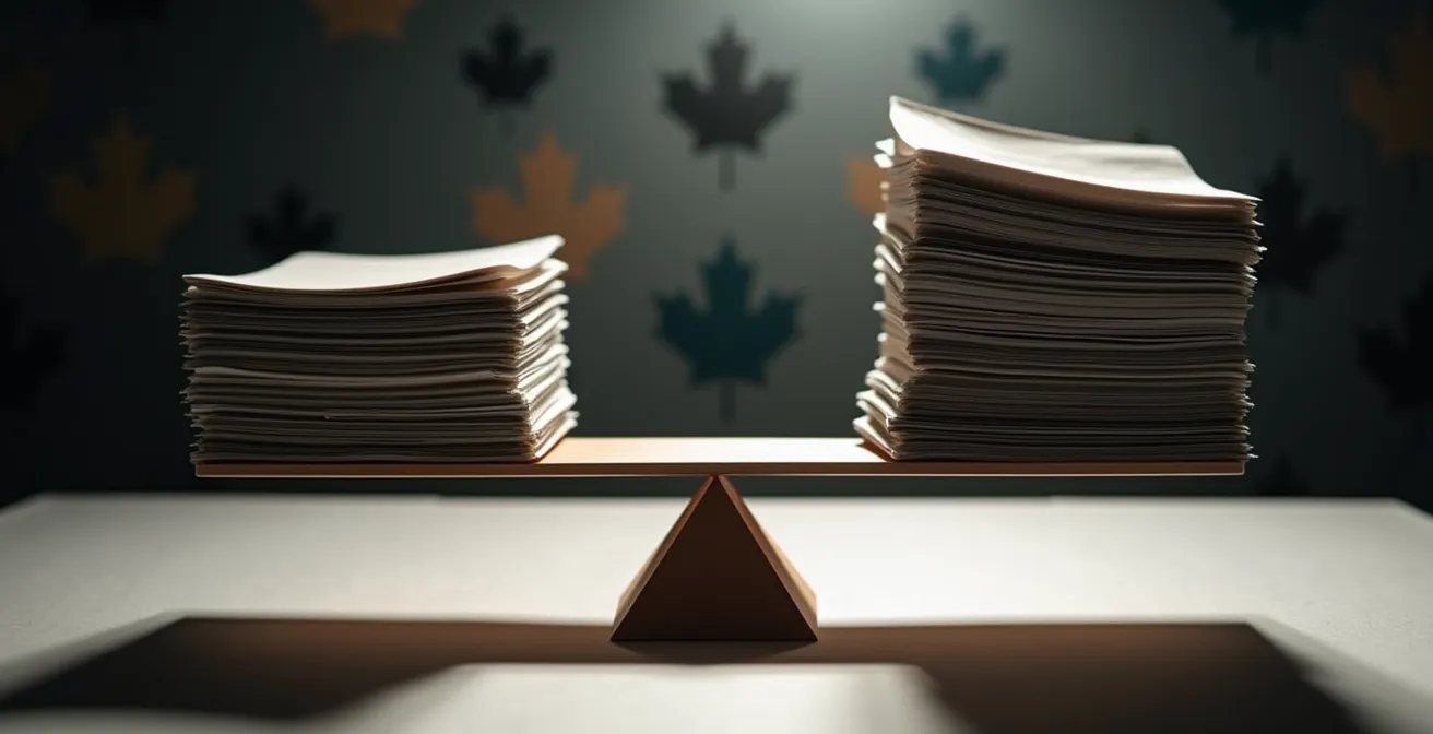 Deux documents d'assurance côte à côte avec une balance symbolisant le choix entre 12 et 24 mois